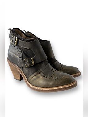 Dkode Heeled Ankle Booties Metallic Bronze and Brown EU 37 (US 6.5–7)